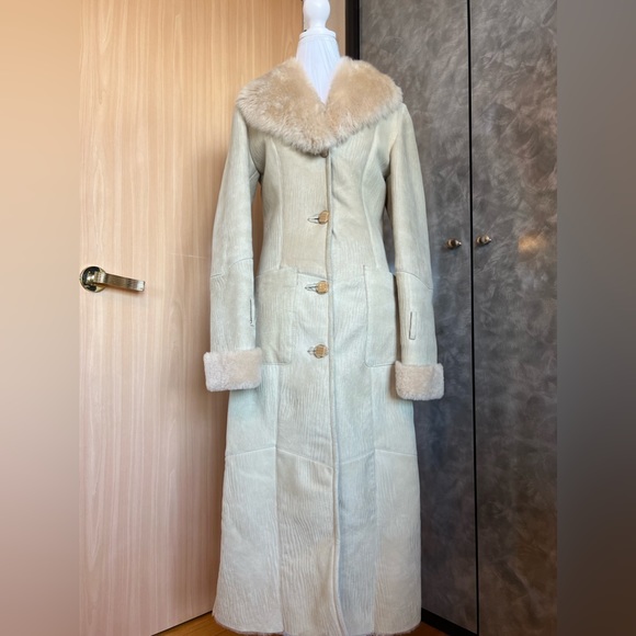 Cream Real Lambskin Coat